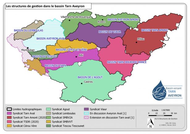 Les structures de gestion du bassin Tarn Aveyron